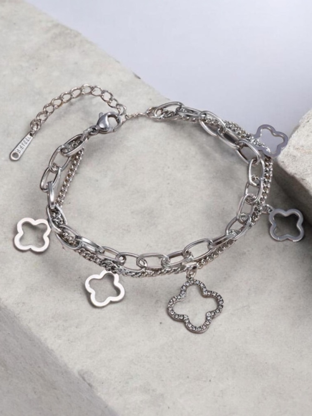 Multi-Chain Clover Charm Bracelet 18KT Gold PVD Coated